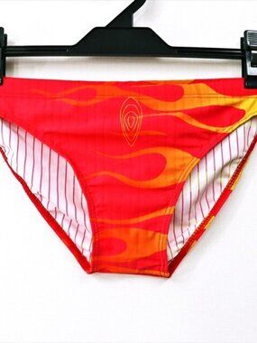 (*) "OSTI" PINK / ORANGE SWIM BRIEF, 1.5" SIDES, SIZE 32" (Estimated) - Like New